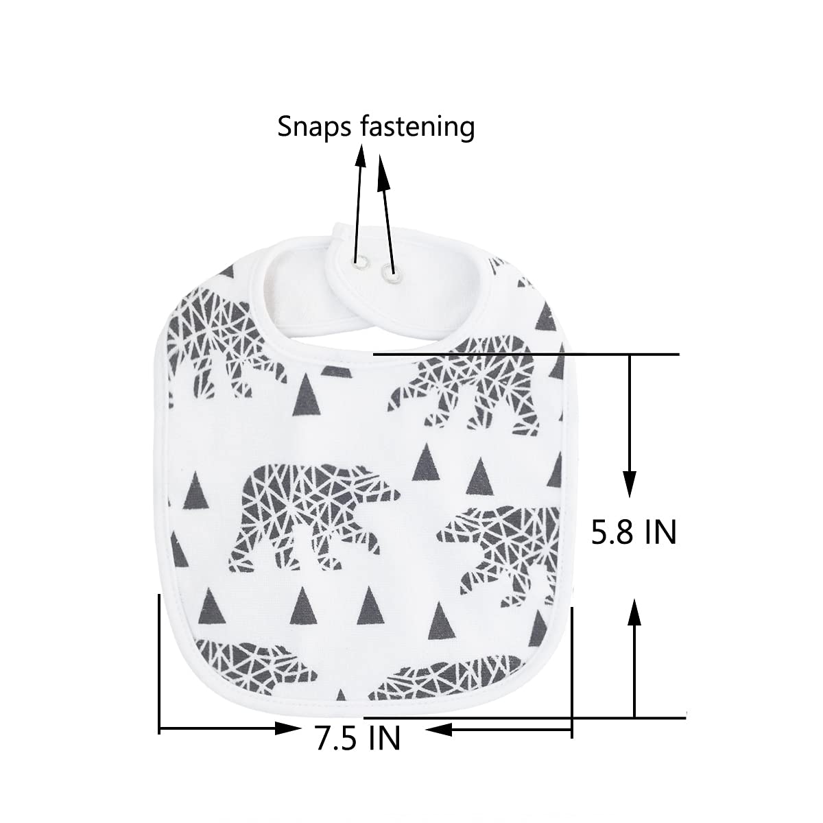 Waterproof Terry Cloth Baby Bibs With Snaps For Newborn Girl Boy, Drool And Teething For Baby (Multi2 For 7 Pack)