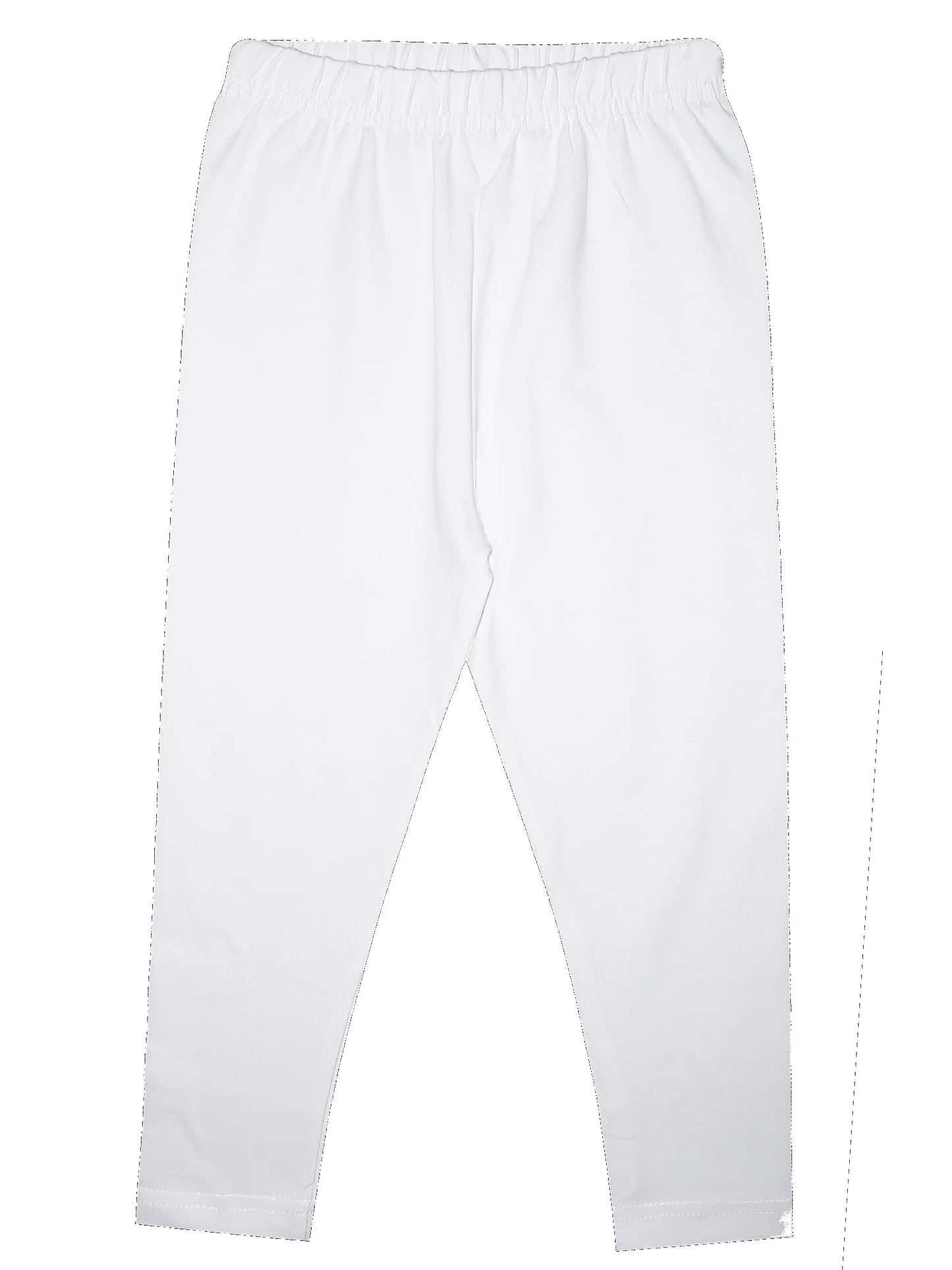 KiddoPanti Girls Solid Ankle Length Regular Fit Spandex Leggings (White  1214Y)