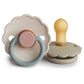 Frigg Daisy Natural Rubber Baby Pacifier | Made In Denmark | Bpa-Free (Cotton Candy/Sandstone, 6-18 Months) 2-Pack