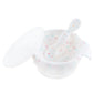 Bumkins Baby Bowls, Silicone Baby Feeding Set, Suction Bowls for Baby and Toddler with Spoon and Lid, First Feeding Set, Platinu