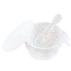 Bumkins Baby Bowls, Silicone Baby Feeding Set, Suction Bowls for Baby and Toddler with Spoon and Lid, First Feeding Set, Platinu