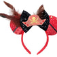 Clgift Captain Hook Minnie Ears,Pick Your Color, Flower Minnie Ears, Floral Minnie Ears, Purple Sparkle Mouse Ears (Pirate Red)