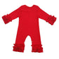 Owlfay Toddler Little Girls Baby 1St Valentines Day Romper Icing Ruffle Bottoms Long Sleeve Jumpsuit Playwear Pants Floral Print