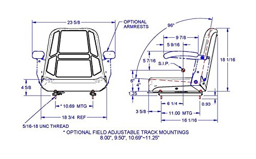 Rotary 14845 Comfort Ride Mower Seat With Armrests