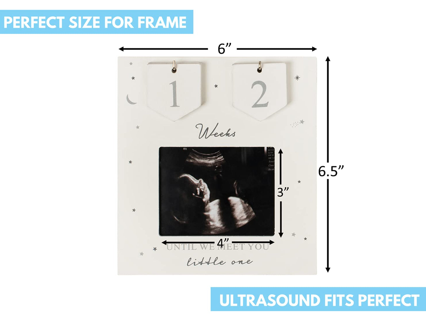 Sonogram Picture Frame | Countdown Weeks | Keepsake Baby Ultrasound Frame | Great Gift For Expecting Parents | Nursery D  Cor |