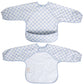 Ali+Oli Smock Bib for Baby (1-pc) Long Sleeve (Blue Checkers) BPA-Free Oeko-Tex Certified, Mess Proof Baby Bib for Eating, Water