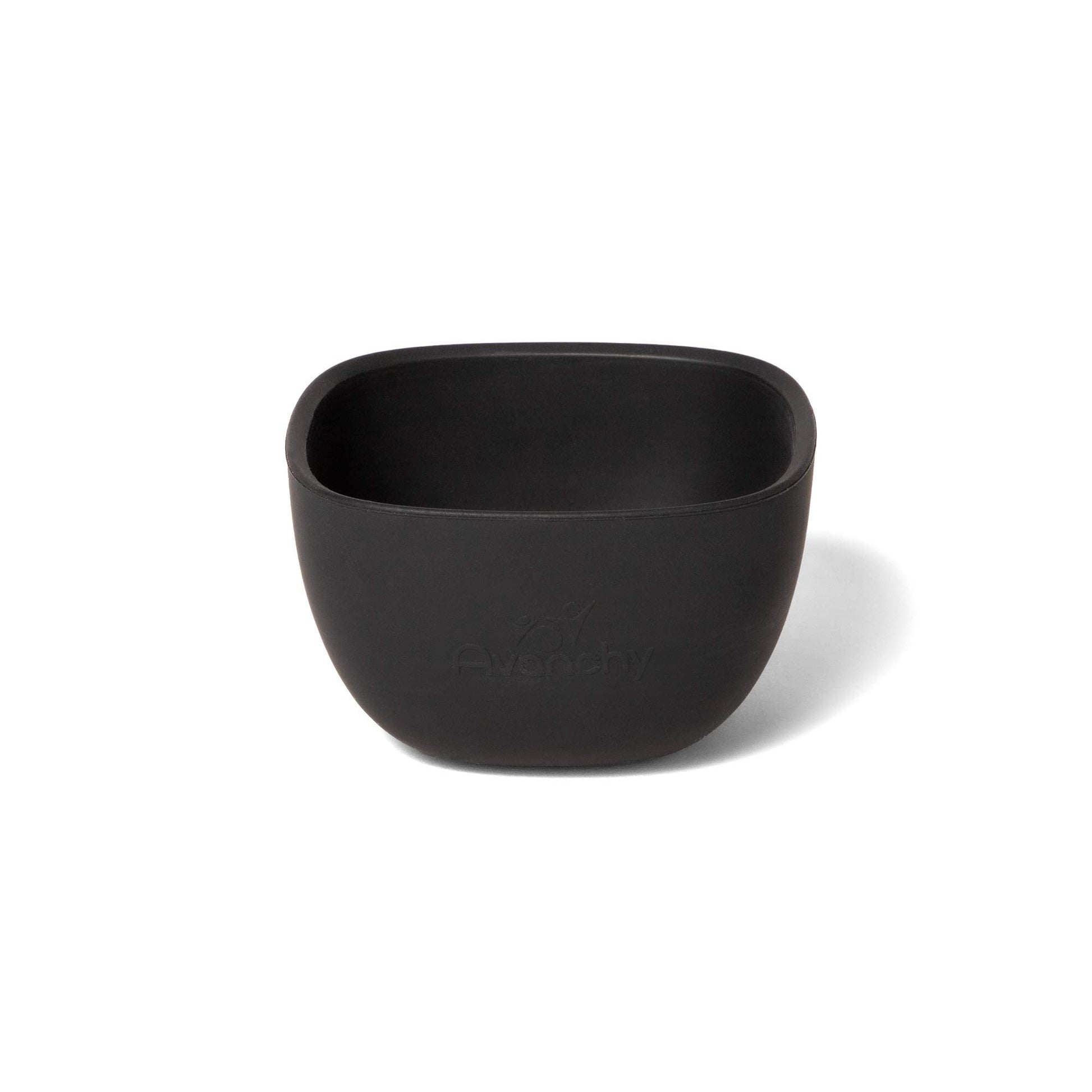 Avanchy Baby Bowls Silicone MINI Prep Bowl Set for Babies Kids Toddler for Feeding Food 4 oz, Black