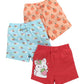 Bumzee Girls Cotton Above Knee Length Shorts Pack Of 3 Sky Blue & Peach  612 Months (Peb10447CSbl)