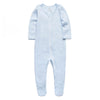 O2 Baby Baby Boys Girls Organic Cotton Zip Front Sleeper Pajamas, Footed Sleep 'N Play(6-12Months, Blue)