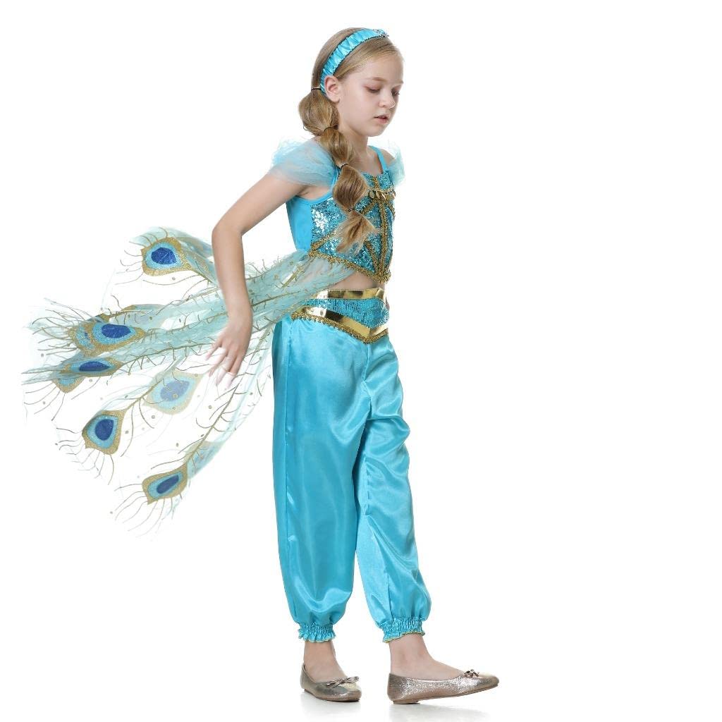 Dressy Daisy Arabian Princess Costume With Headband Halloween Party Fancy Dress Up Belly Dance Wear Outfit For Toddler Girls Siz