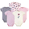 Touched By Nature Unisex Baby Organic Cotton Bodysuits, Blossoms, 12-18 Months