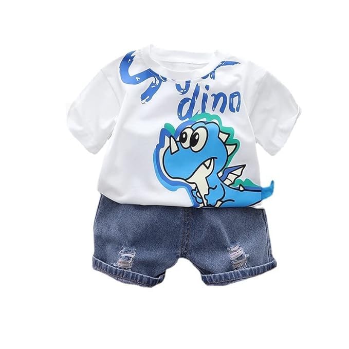 Googo Gaaga BoyS Cotton Dino Printed TShirt With Shorts Sets Of Baby Boys Clothing Sets (34 Years)