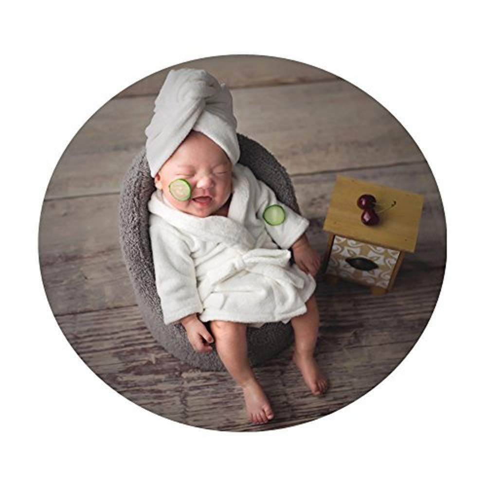 Vemonllas Fashion Cute Newborn Boy Girl Baby Costume Outfits Photography Props Bathrobe Belt Coat Sets (White)