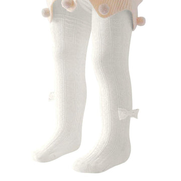 Zando Baby Tights Girl Leggings - Toddler Stockings Newborn Pantyhose Cable Knit Seamless Baby Girl Infant Tights For 1-2T White