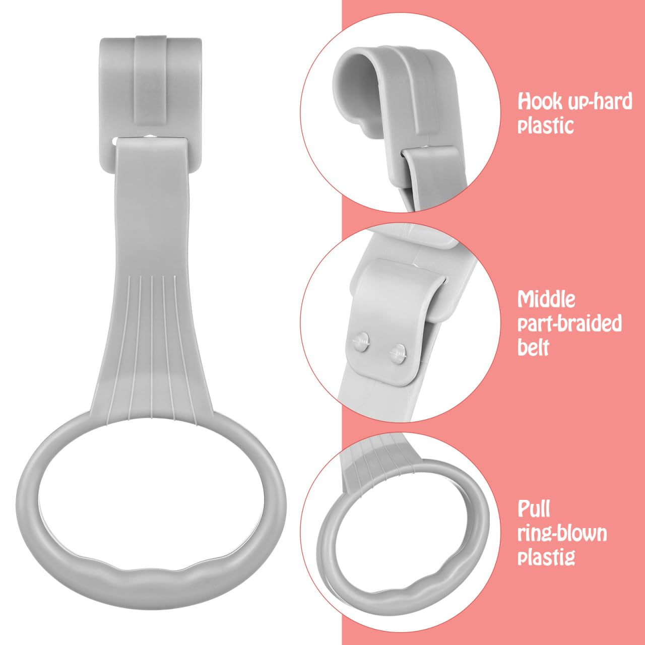 SAFIGLE Baby Playpen - Pull Up Rings Assistant for Baby Walking Exercises - Grey