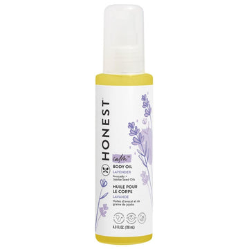 The Honest Company Lavender Infused Calming Body Oil  Gentle For Baby  Organic, Plant-Based, Hypoallergenic  4.0 Fl Oz