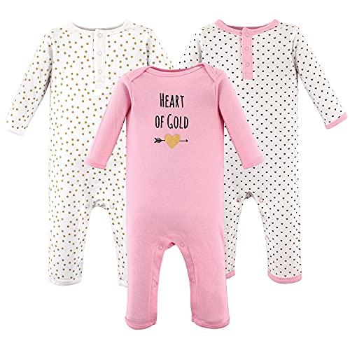 Hudson Baby Unisex Baby Cotton Coveralls Heart, 9-12 Months