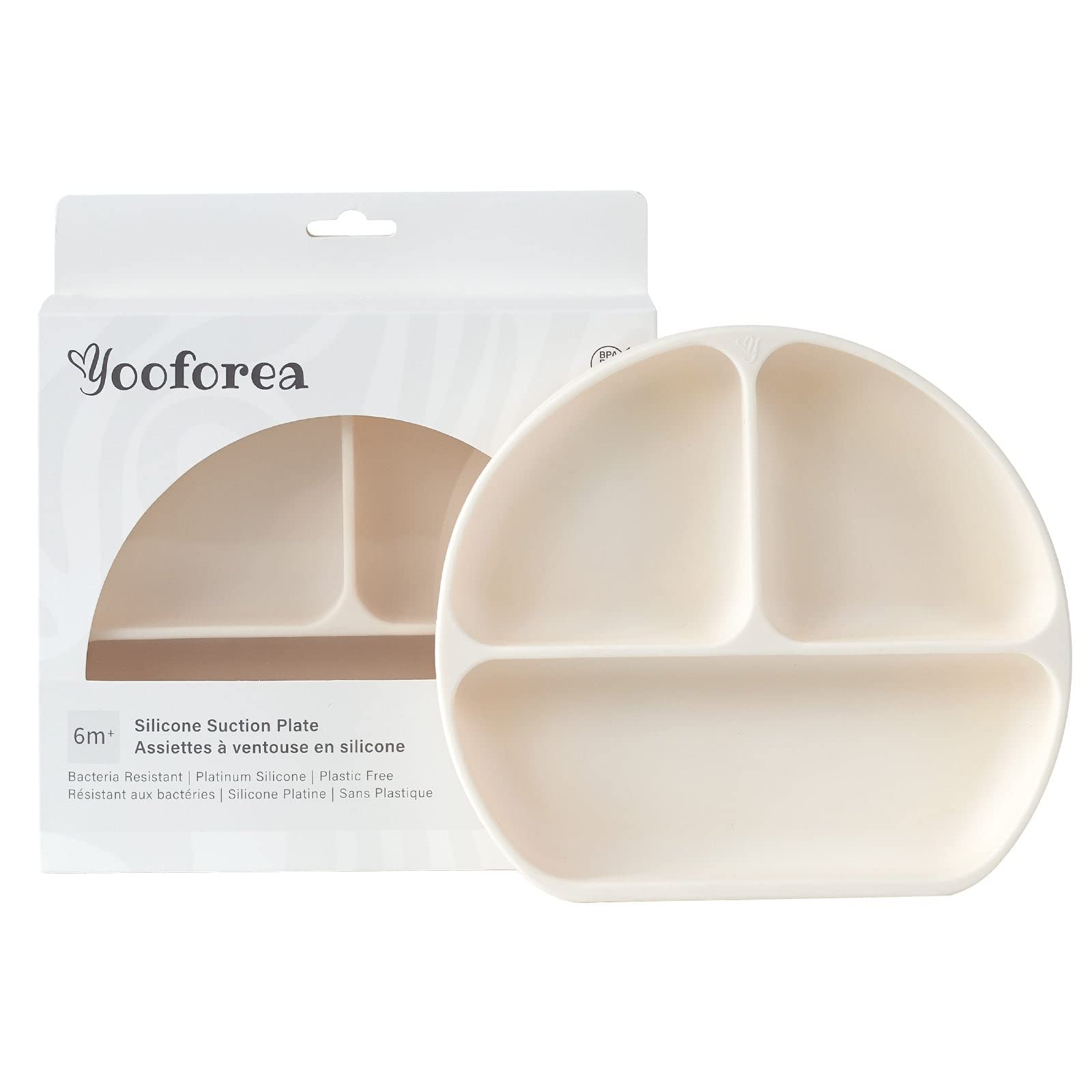 Yooforea Platinum Baby Suction Plate (Upgraded), Baby Led Weaning, 100% Food Grade Silicone, Non Sticky Stain Resistant By Uv Tr