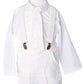 One Small Child Landen 9M Baby Suspender Outfit White