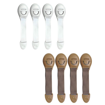 Kiddough Furniture Safety Locks For Kids  Pack Of 4 Beige + 4 White Locks, Child Safety Locks For Drawers, Cabinets, Fridge, Cu