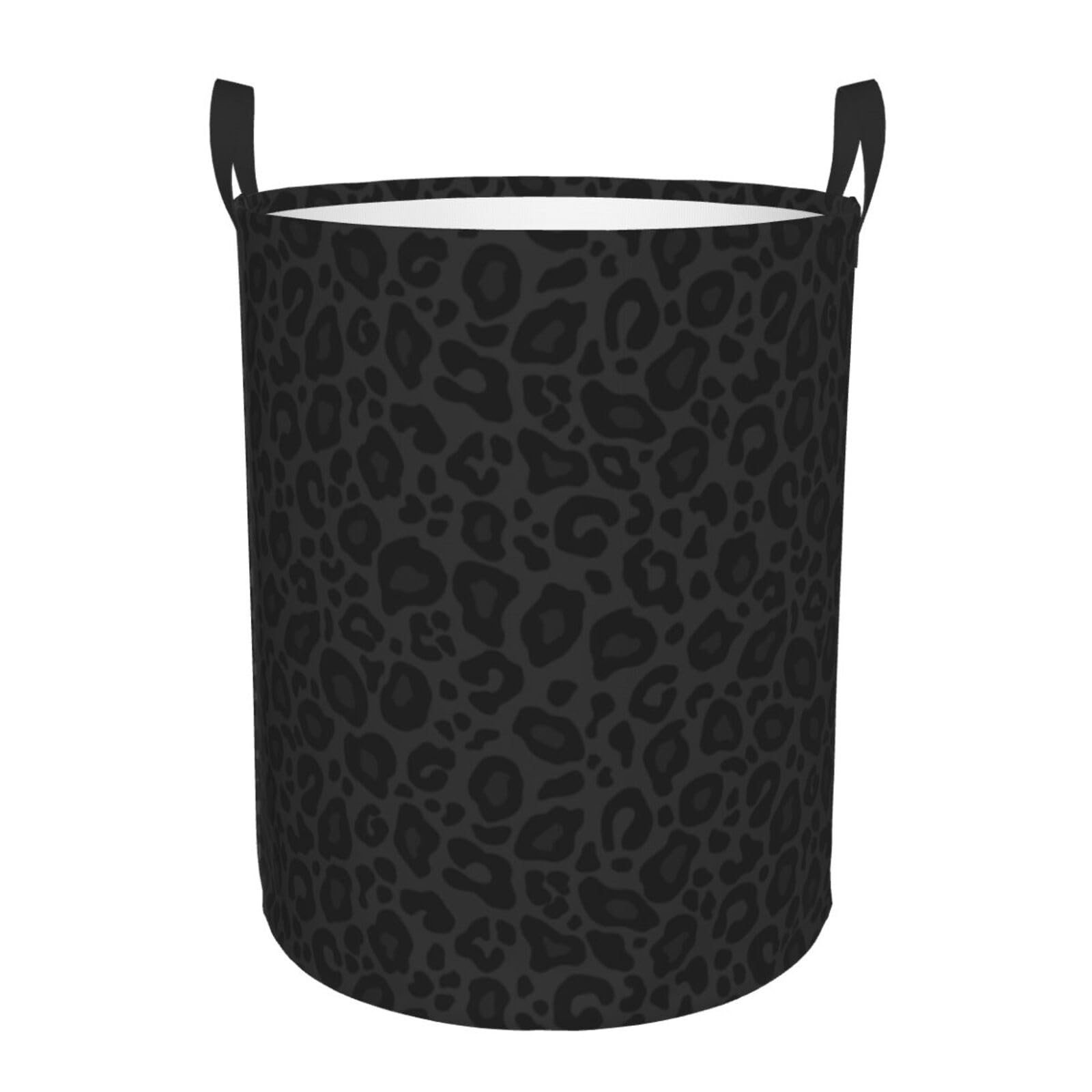 Gbuzozie Animal Leopard Print Round Laundry Hamper Storage Basket Toys Clothes Organizer Bin For Home Bathroom Bedroom Dorm Nurs