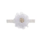 Nishine 2Pack Newborn Elactic Lace Crwon Headband Toddler Girls Fabric Flower Pearl Hairband For Baby Shower Birthday Gift (Whit