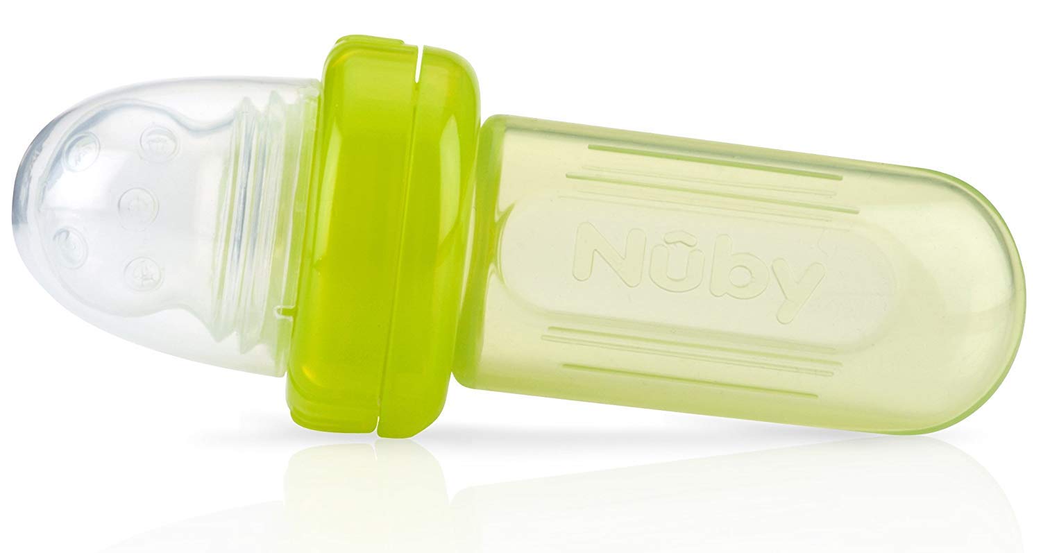 Nuby Ez Squee-Z Silicone Self Feeding Baby Food Dispenser (Green, 1 Count (Pack Of 1))