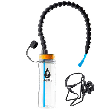Giraffe Bottle Tower Xl Hands Free Drinking System, Clear Tritan Bottle, With Round Tube Mounted Bottle Holder (Length 25 In / 6