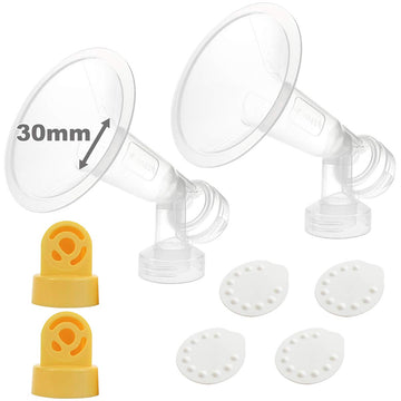 Nenesupply Pump Parts With 30Mm Flanges Compatible With Medela Breastpumps Incl. Flange Breastshield Valve Membrane For Pump In