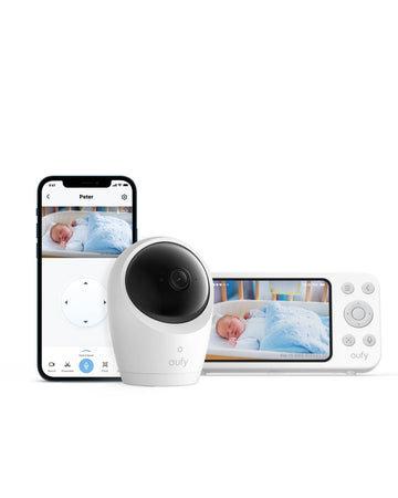 Eufy Security Baby Monitor E20 With 2K Hd Camera, 5'' 720P Display, Hybrid Wi-Fi & No Wi-Fi Connection, Pan-Tilt, 4X Zoom, Porta