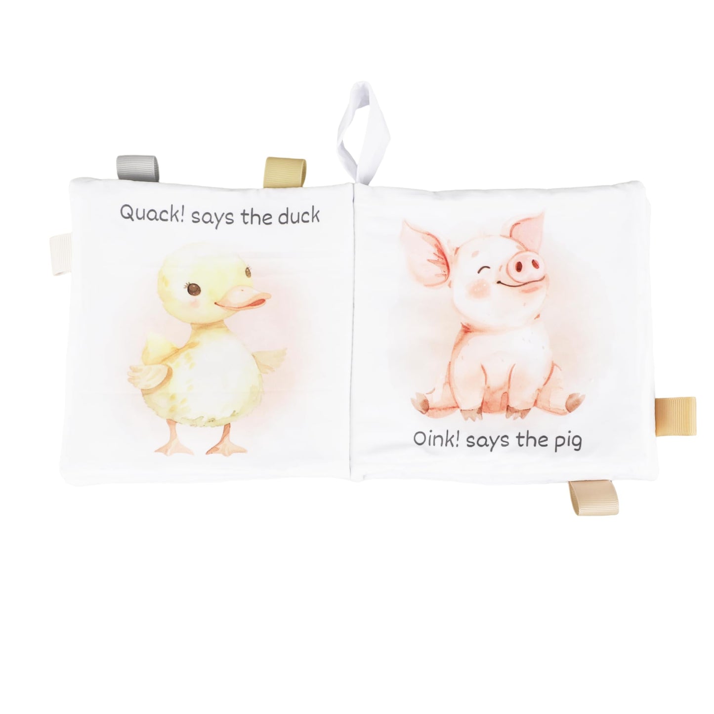 Ali+Oli Baby Cloth Book - Soft Sensory Crinkle Book for Infants 0-12 Months - Early Learning Touch & Feel Tummy Time Toy - Color