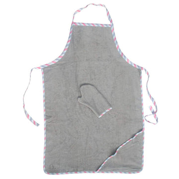 Topwon Apron Baby Bath Towel Fleece Baby Washcloth with Bathing Glove Super Water Absorption (Grey)