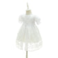 Coozy Baby Girl Christening Baptism Gowns Toddler Princess Wedding Special Occasion Dress 3Pcs Outfits (White, 12M/12-15Months)