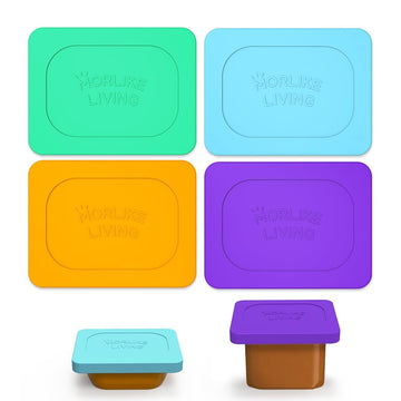 Silicone Baby Food Lids Compatible With Gerber Food Containers, Reusable And Dishwasher Safe, Bpa Free By Morlike Living - Conta