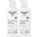 Eucerin Baby Wash & Shampoo - 2 In 1 Tear Free Formula, Hypoallergenic & Fragrance Free, Nourish And Soothe Sensitive Skin - 13.