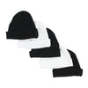 Black & White Baby Caps (Pack Of 5)