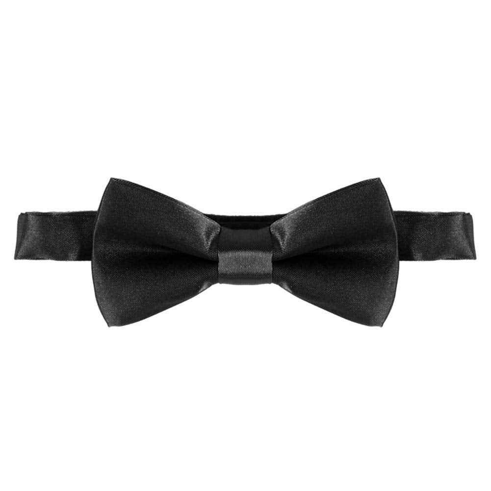 Kid Y-Back Adjustable Brace Suspender Pre-Tied Bowtie Short Trim Fedora Hat 3Pcs Outfit For Boys/Girls Black