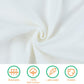 Pesaat Baby Swaddle Hat Set Bear Ears Boys Girls Beanie Newborn Baby Receiving Blanket Autumn Winter (White(Hat+Swaddle), 0-6 Mo