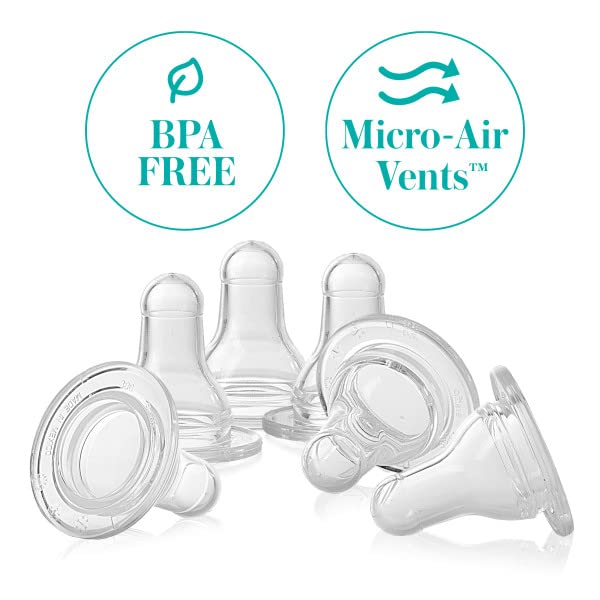 Evenflo Feeding Classic Bpa-Free Silicone Medium Flow Nipples - 3 Months+, Clear 6 Count (Pack Of 1)