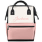 Personalized Baby-Girls Diaper-Backpack Waterproof Large Nappy Backpack for Baby Stroller Nappy-Bag 11x7x15.7 inches Light Red M