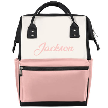 Personalized Baby-Girls Diaper-Backpack Waterproof Large Nappy Backpack for Baby Stroller Nappy-Bag 11x7x15.7 inches Light Red M