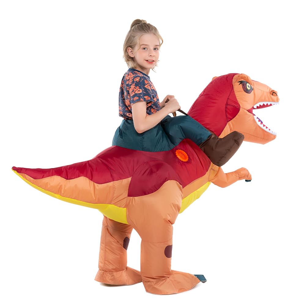 Hsctek Inflatable Dinosaur Costume Kids For Boys Girls, Inflatable Blow Up Riding Dinosaur Trex Costume Children, Inflatable Rid