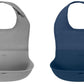 OXO Tot Roll-Up Bib 2 Pack Gray/Navy