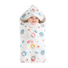 Newborn Baby Swaddle Wrap, Pure Cotton Muslin, Soft, Breathable, Hooded, Cute Prints, for Infants,Swaddle Muslin Baby Towel,Hood