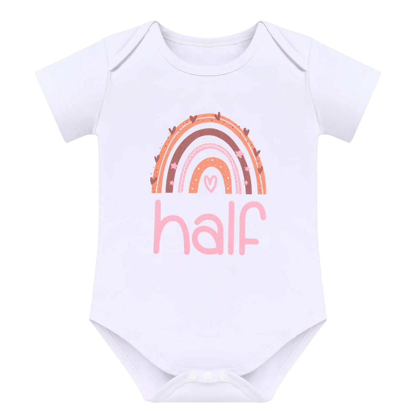 Ibtom Castle Half Birthday Outfit Baby Girl, Half Way To One Baby Girl Outfit, Boho Rainbow 1St Birthday First Trip Around The S