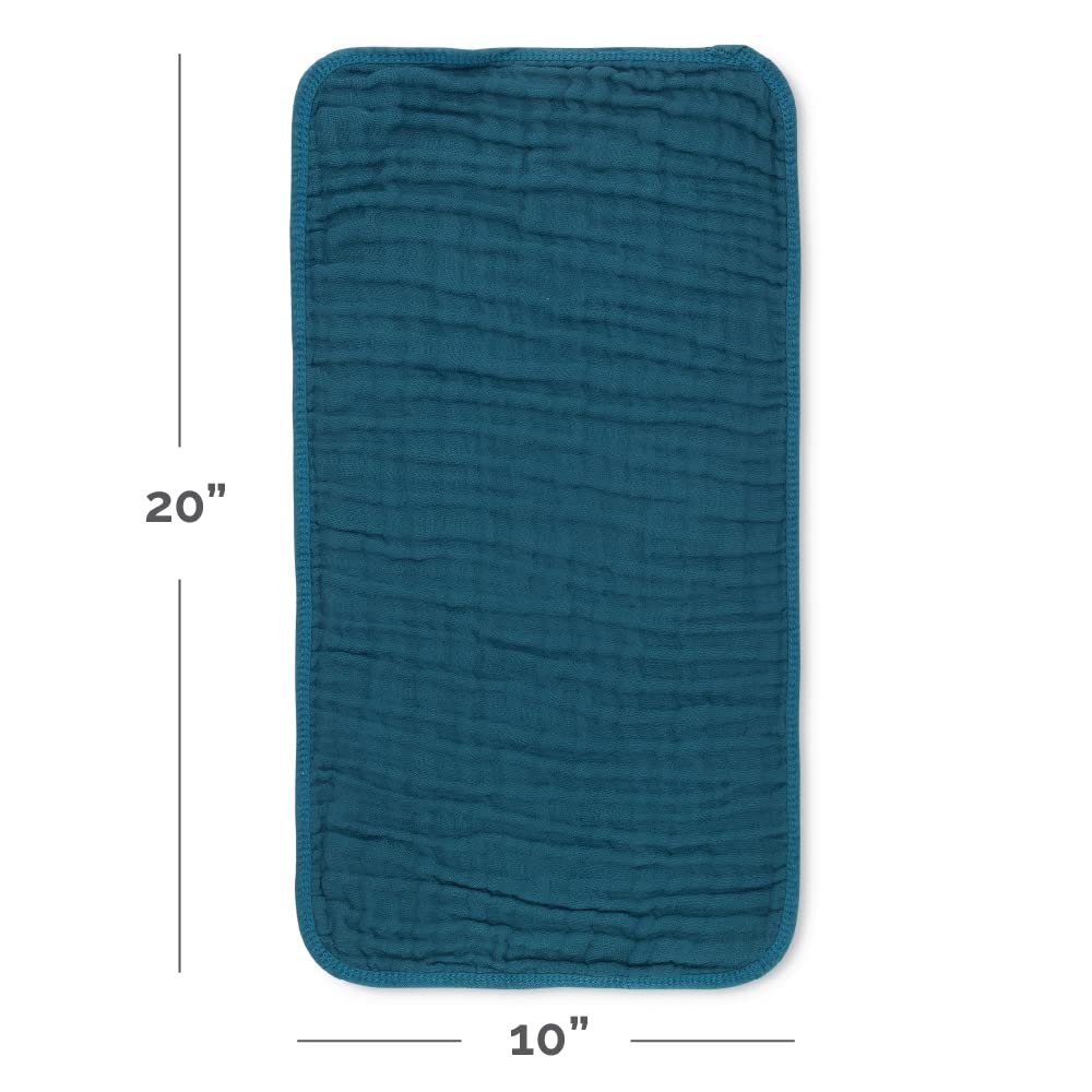 Comfy Cubs Muslin Burp Cloths 20 x 10, Pack of 6 - Large, 6-Layer, Ultra Absorbent 100% Cotton for Baby Drool and Messes - Soft,