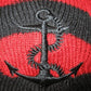 Sourpuss Red & Black Pom Pom Kids Hat With Anchor Embroidery From Clothing