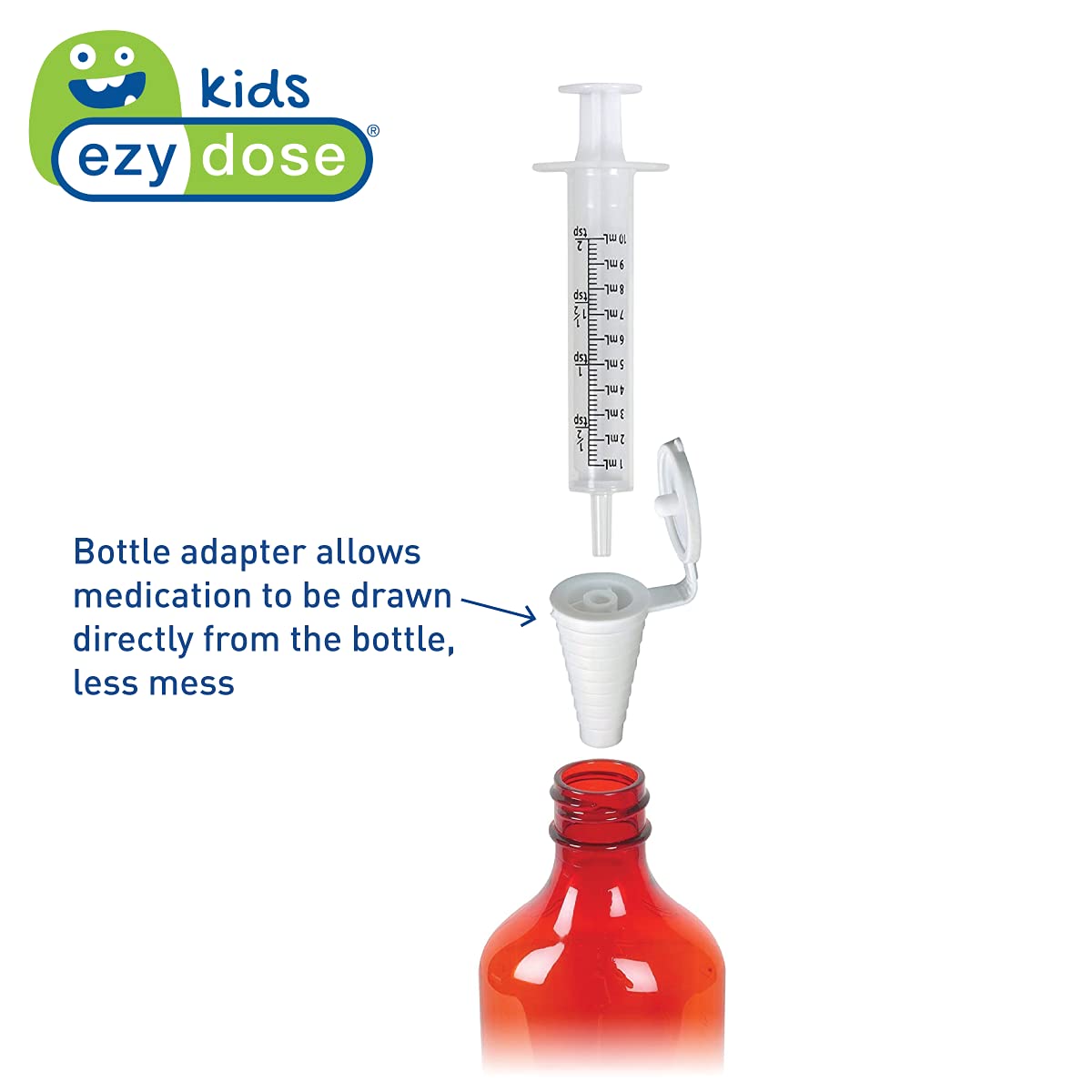 Ezy Dose Kids Baby Oral Syringe & Dispenser Calibrated For Liquid Medicine, Reduce Mess, Easy Way To Orally Administer Medicatio