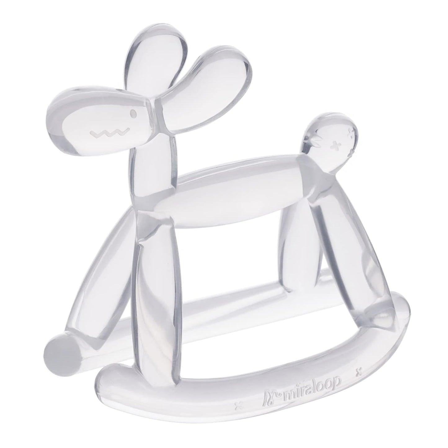 Miraloop Teething Toy for Baby, Jellydog Never Drop Food Grade Silicone Rocking Teether, Prevent Choking & Odorless, Less Dust a