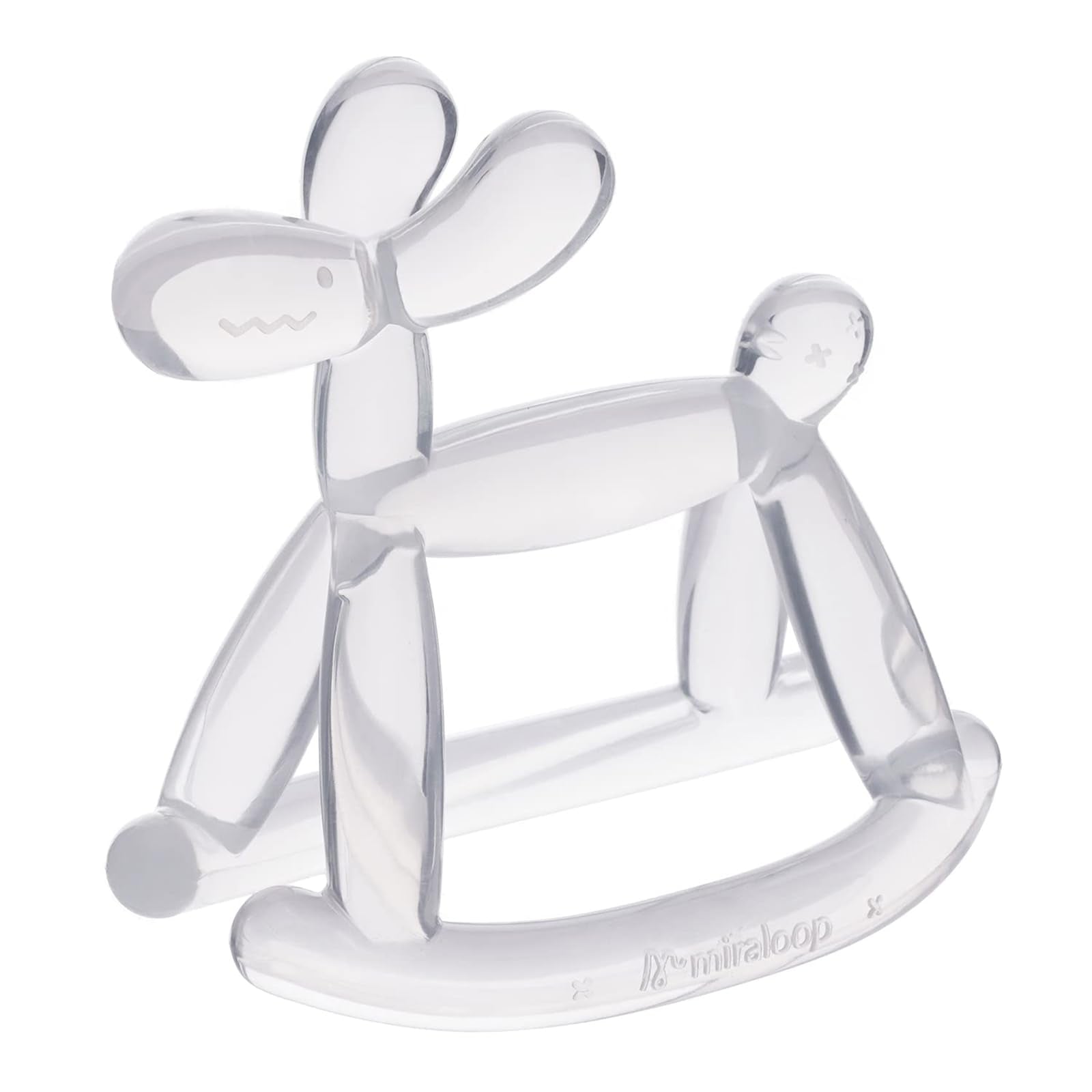 Miraloop Teething Toy for Baby, Jellydog Never Drop Food Grade Silicone Rocking Teether, Prevent Choking & Odorless, Less Dust a